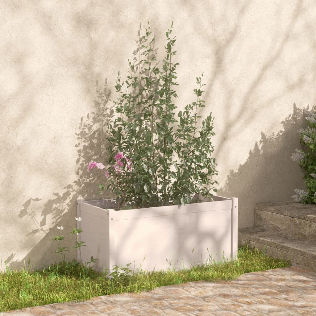 vidaXL Plantenbak 100x50x50 cm massief grenenhout grijs