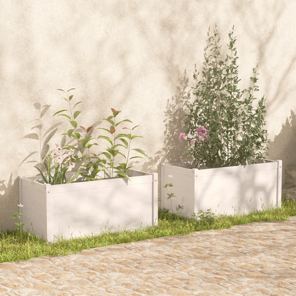 vidaXL Plantenbak 100x50x50 cm massief grenenhout grijs