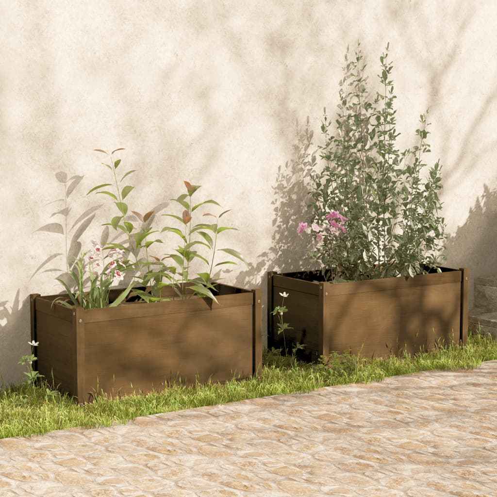 vidaXL Plantenbak 100x50x50 cm massief grenenhout grijs