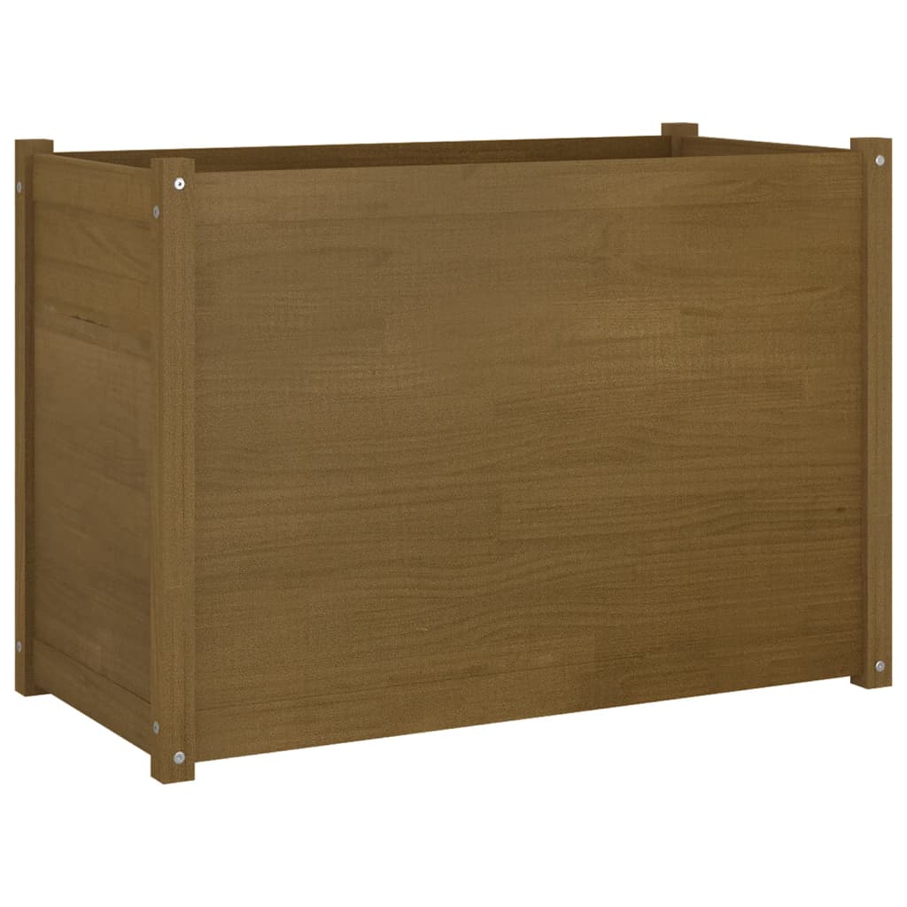 vidaXL Plantenbak 100x50x70 cm massief grenenhout honingbruin