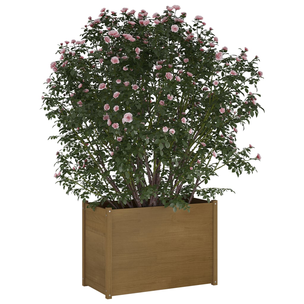 vidaXL Plantenbak 100x50x70 cm massief grenenhout honingbruin