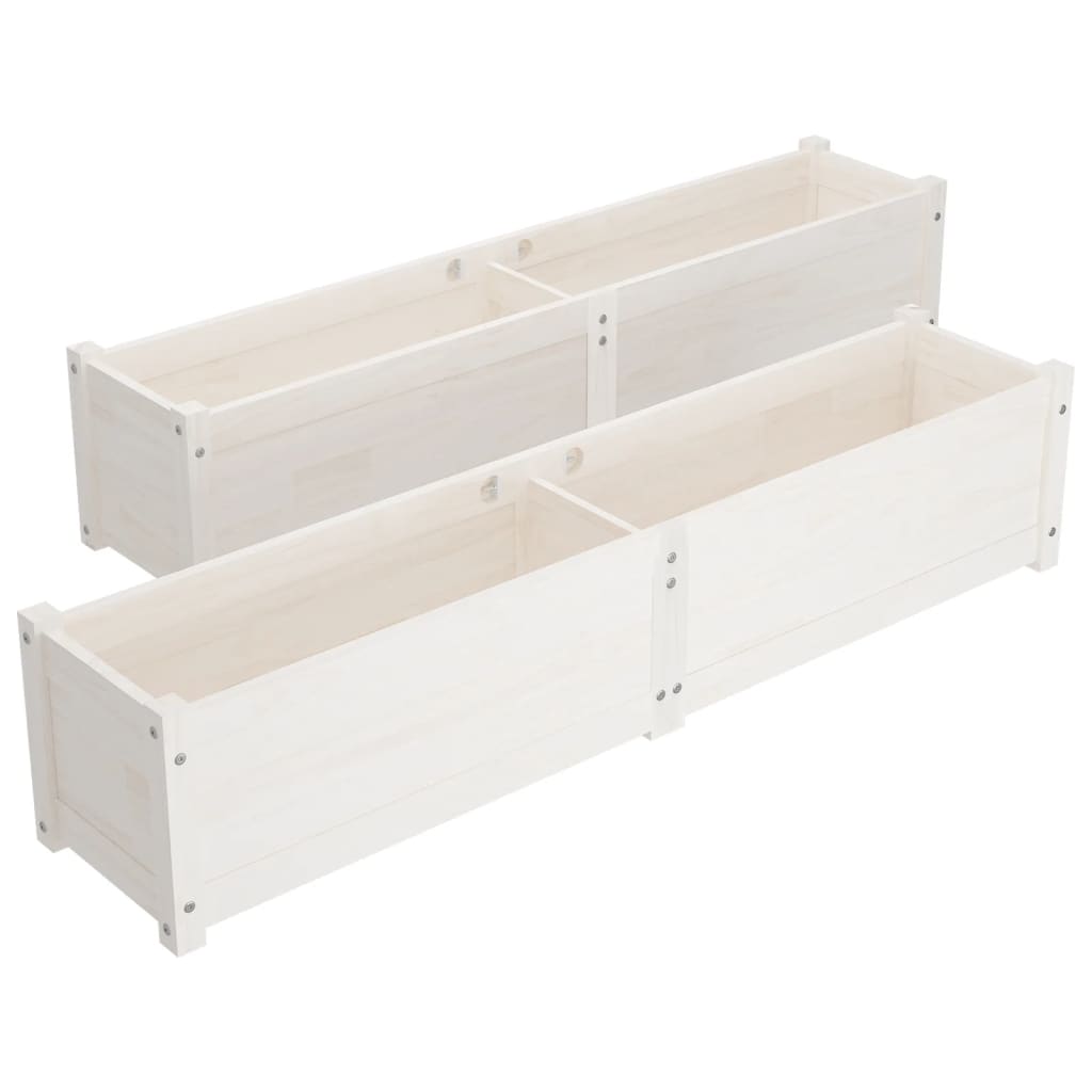 vidaXL Plantenbakken verhoogd 2 st 150x31x31 cm grenenhout grijs