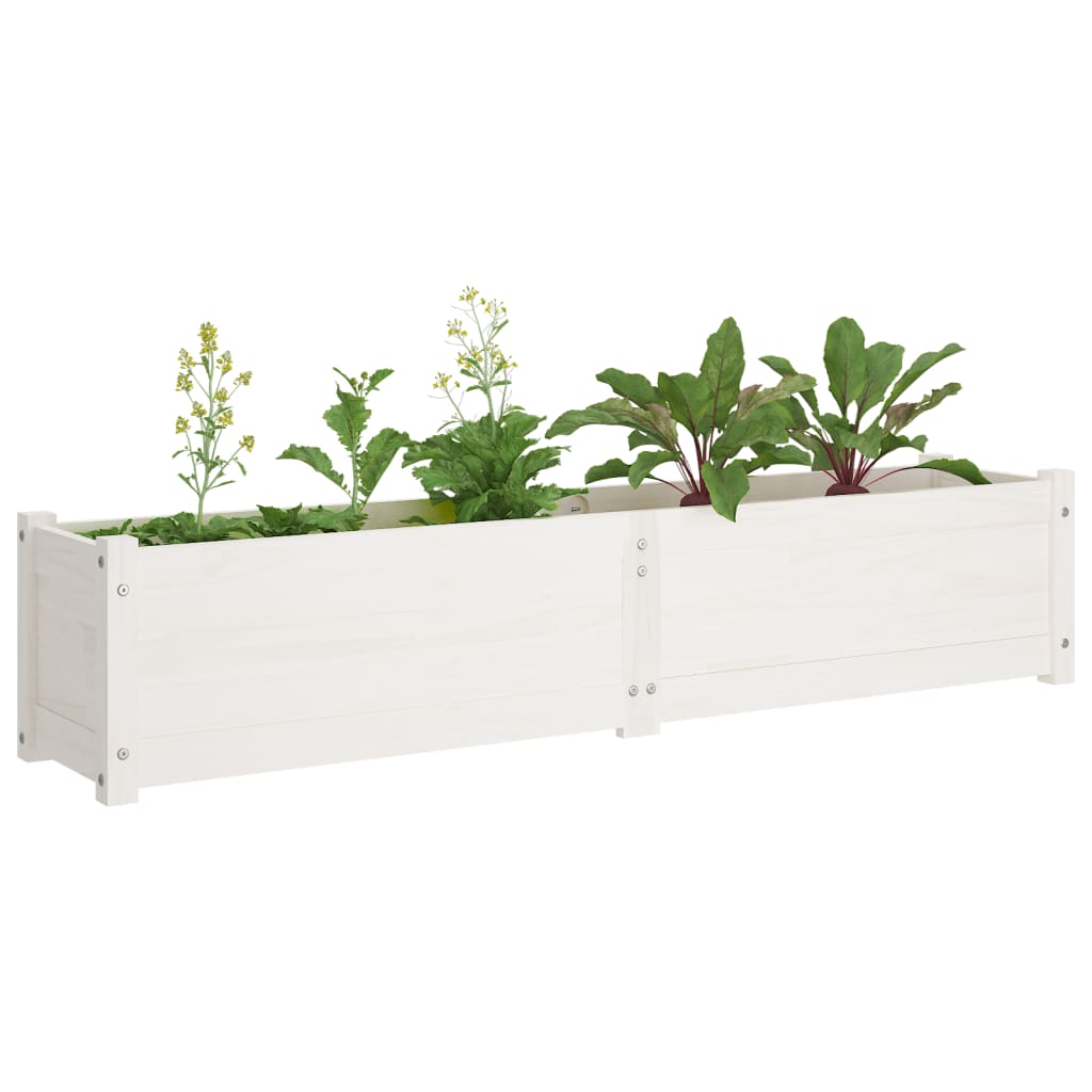 vidaXL Plantenbakken verhoogd 2 st 150x31x31 cm grenenhout grijs