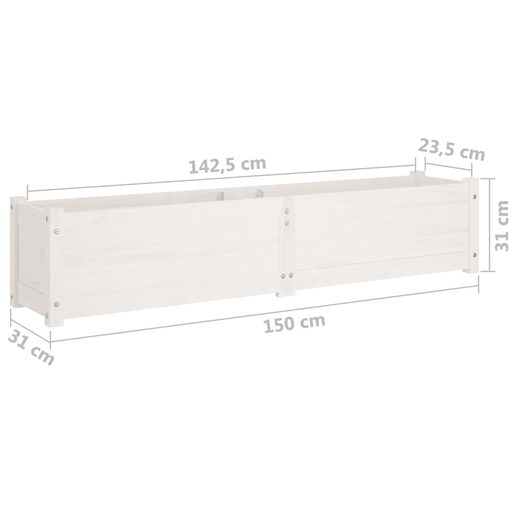 vidaXL Plantenbakken verhoogd 2 st 150x31x31 cm grenenhout grijs