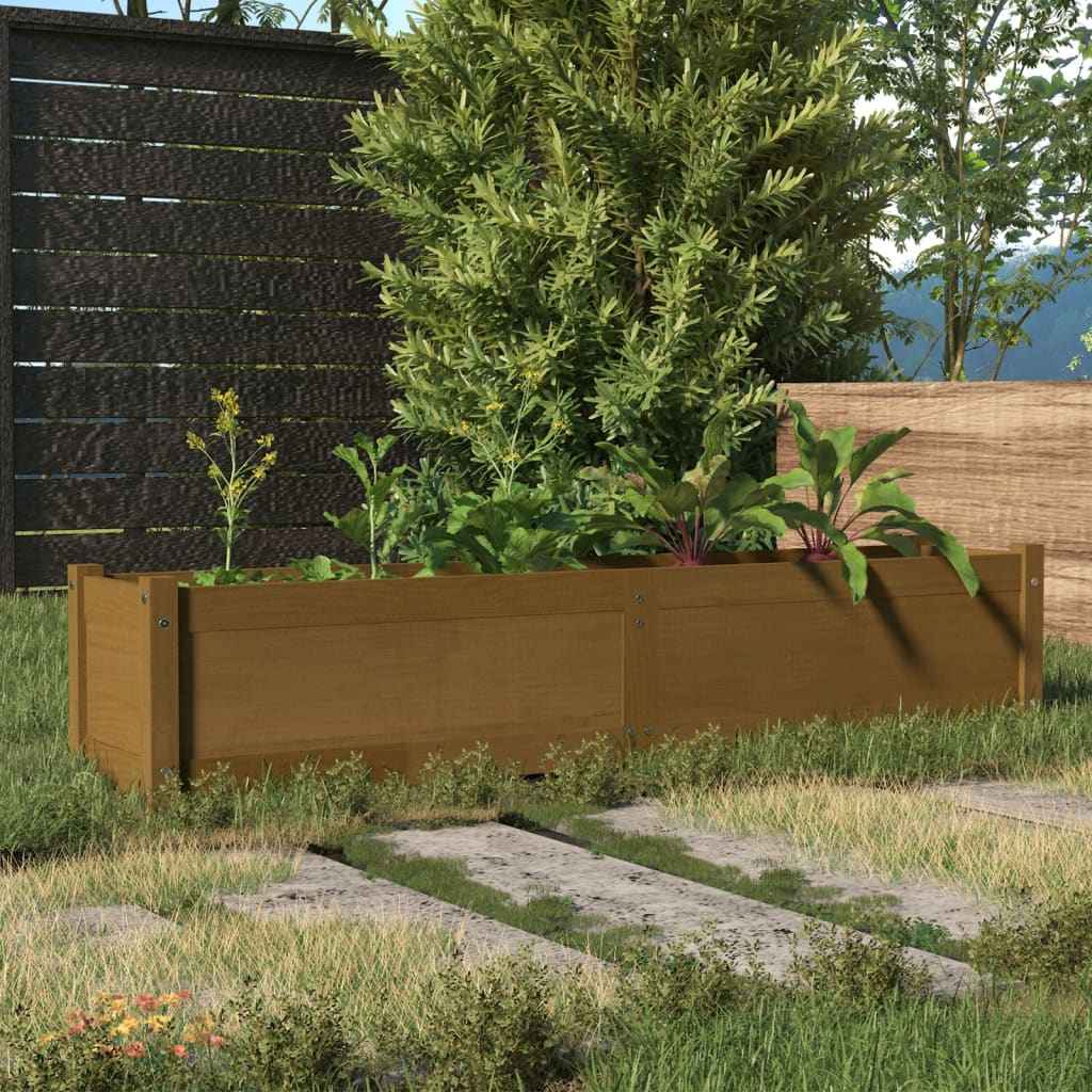vidaXL Plantenbakken verhoogd 2 st 150x31x31 cm grenenhout grijs