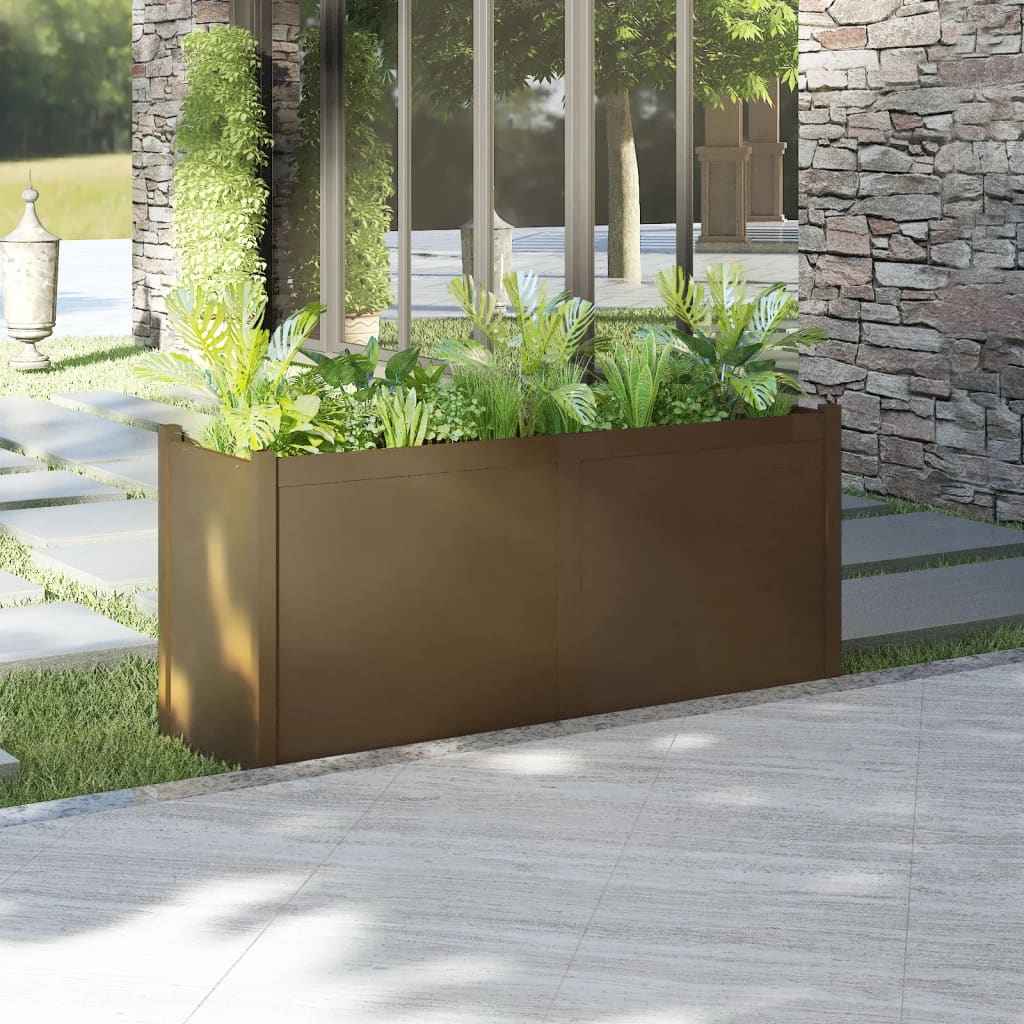 vidaXL Plantenbak 150x50x70 cm massief grenenhout grijs