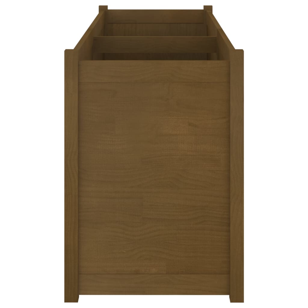 vidaXL Plantenbak 150x50x70 cm massief grenenhout grijs