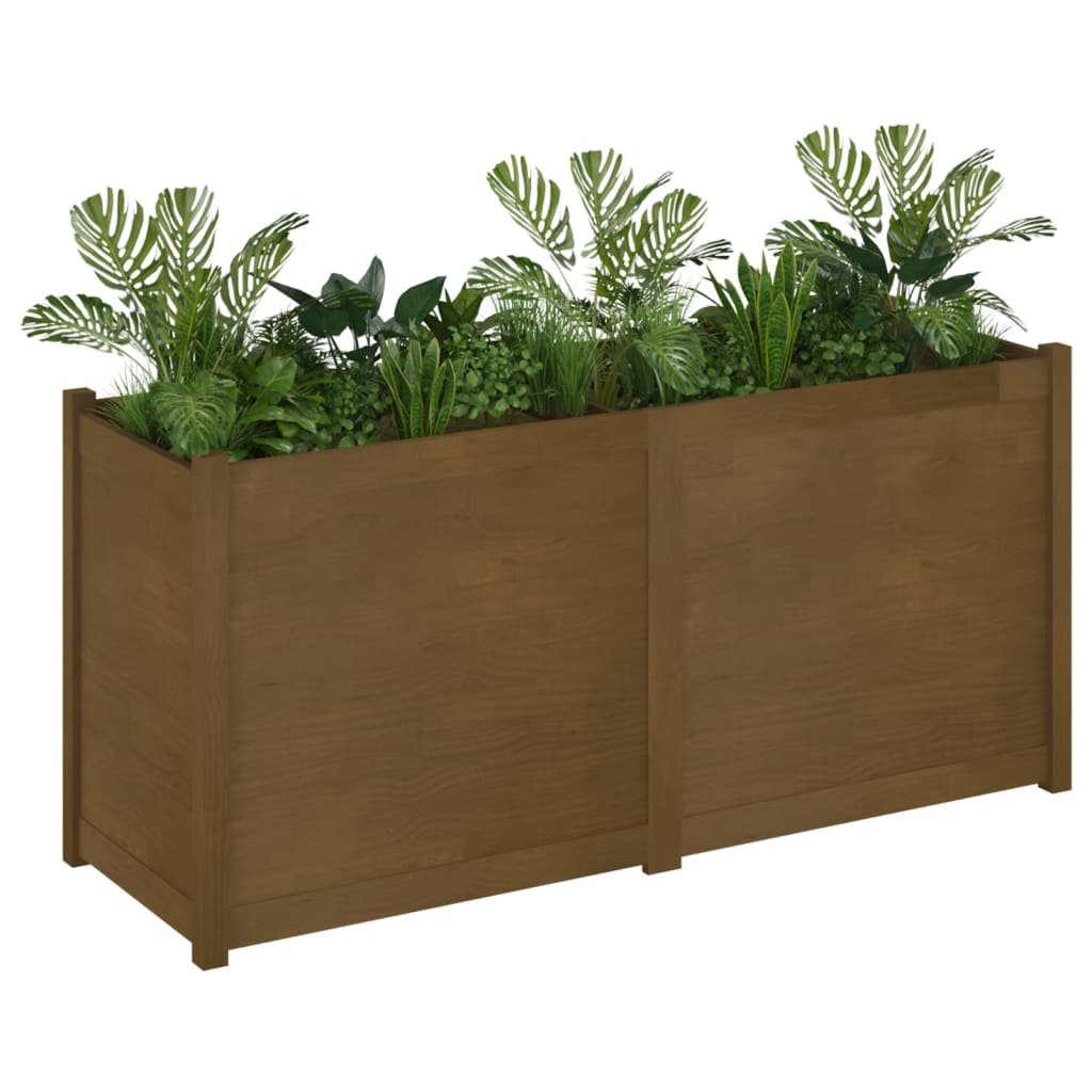 vidaXL Plantenbak 150x50x70 cm massief grenenhout grijs