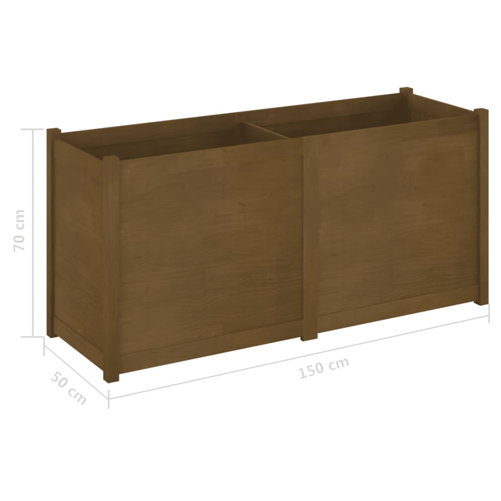 vidaXL Plantenbak 150x50x70 cm massief grenenhout grijs
