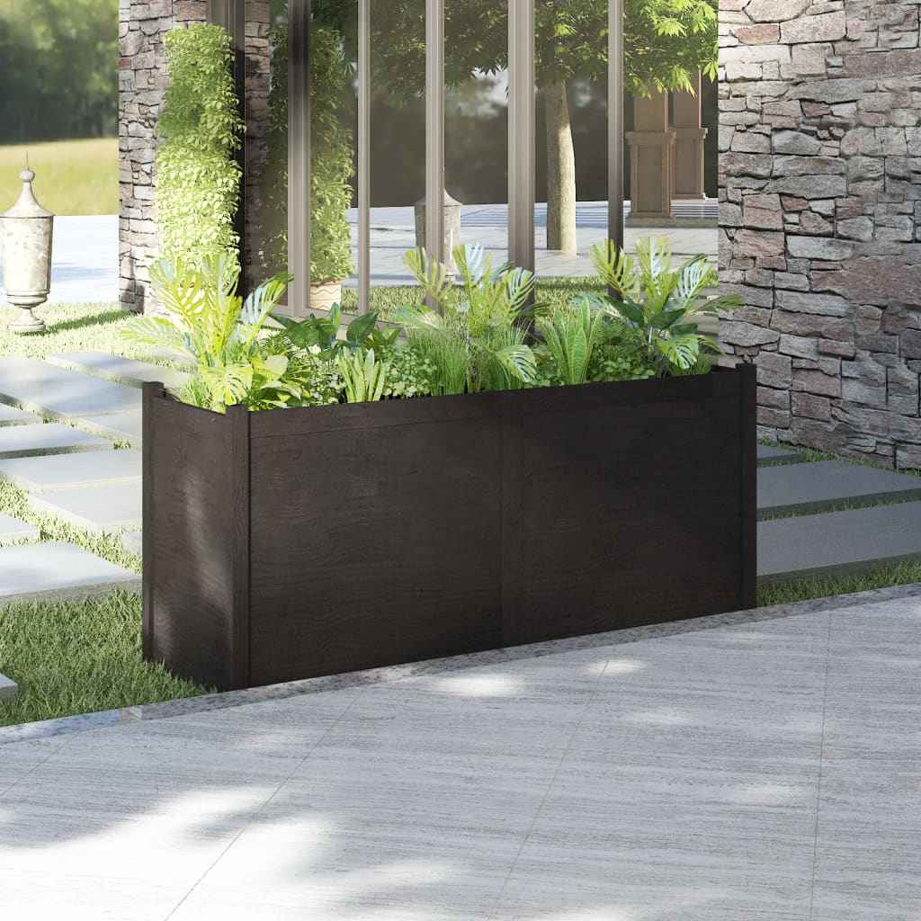 vidaXL Plantenbak 150x50x70 cm massief grenenhout grijs