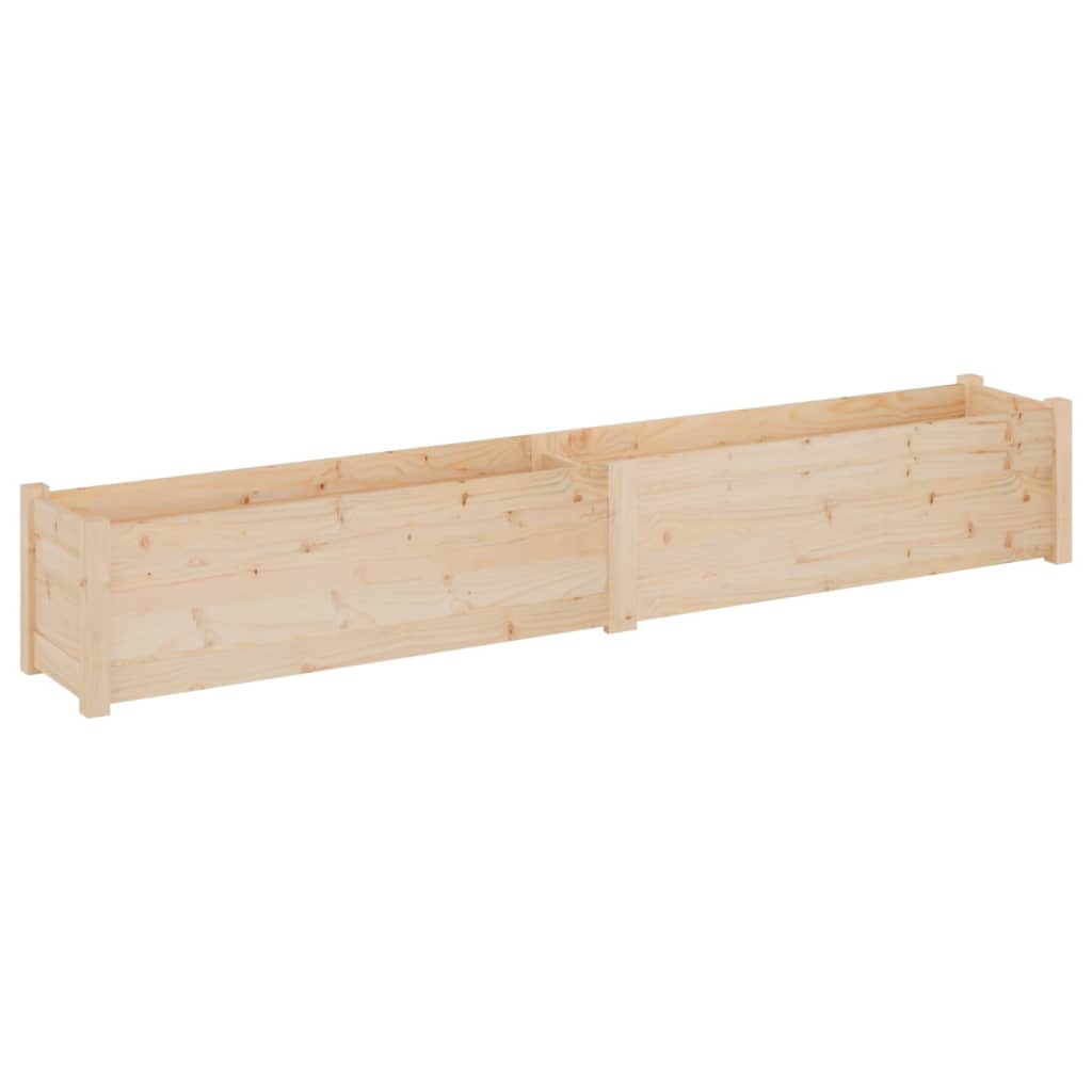 vidaXL Plantenbakken 2 st 200x31x31 cm massief grenenhout grijs