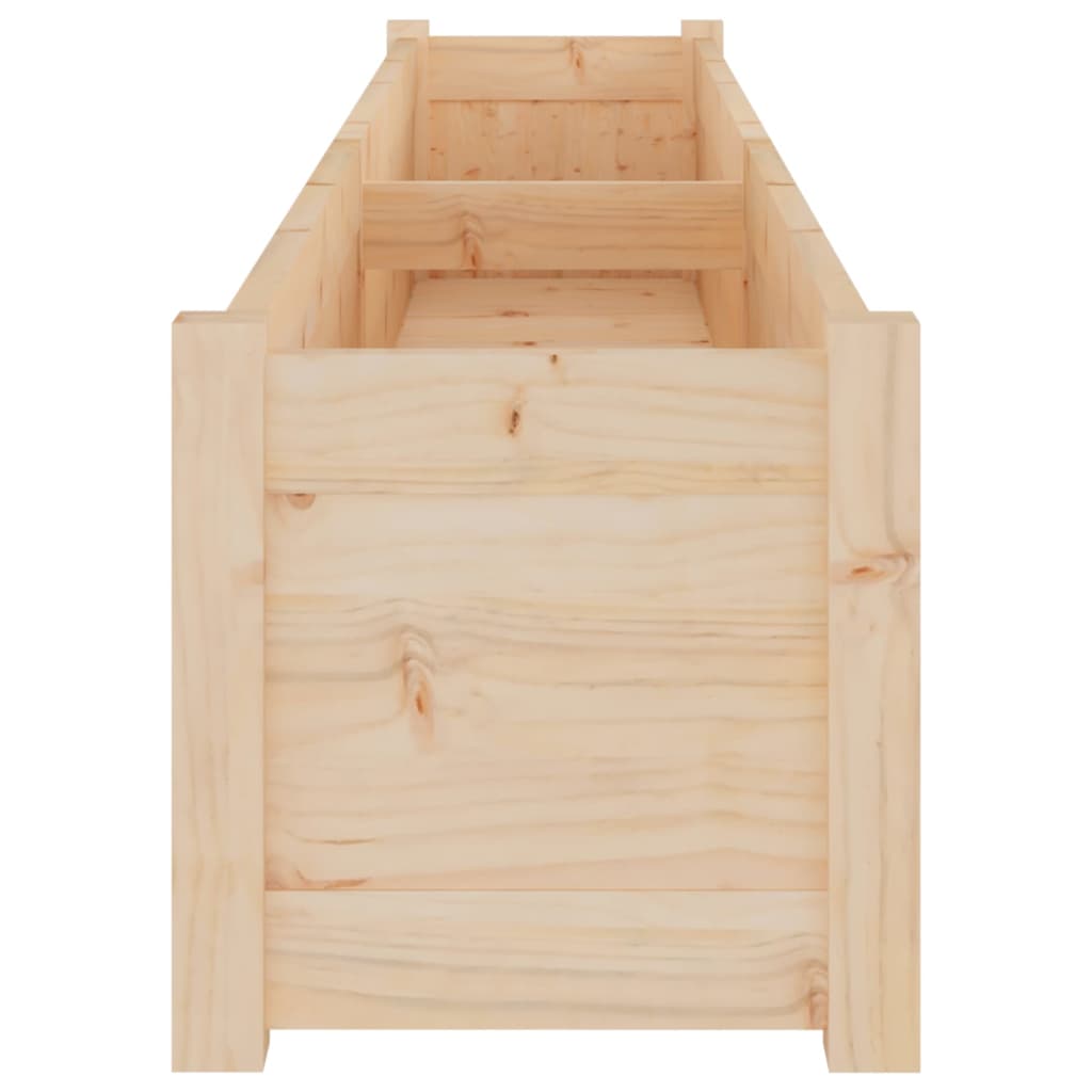 vidaXL Plantenbakken 2 st 200x31x31 cm massief grenenhout grijs