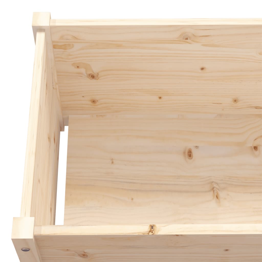 vidaXL Plantenbakken 2 st 200x31x31 cm massief grenenhout grijs