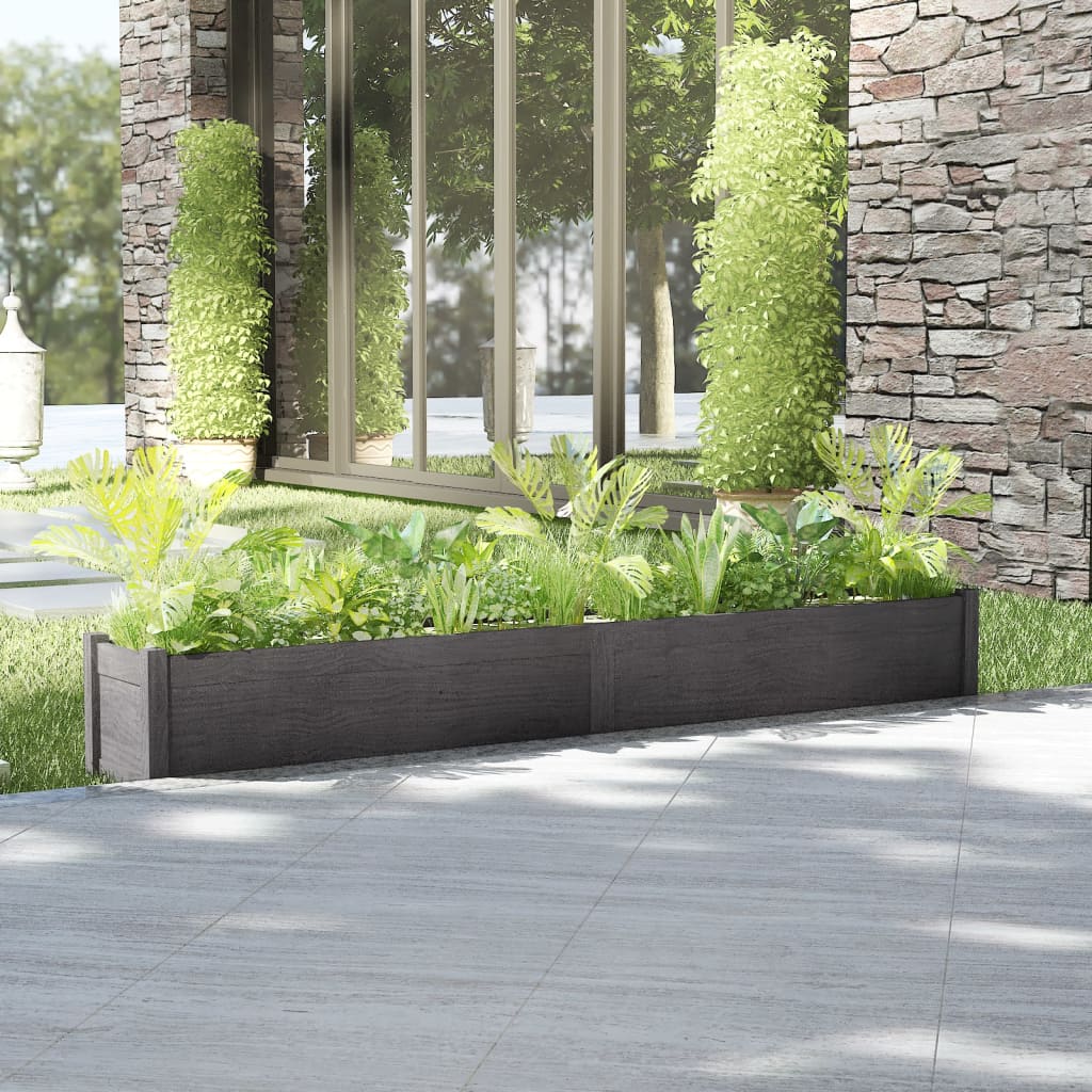 vidaXL Plantenbakken 2 st 200x31x31 cm massief grenenhout grijs