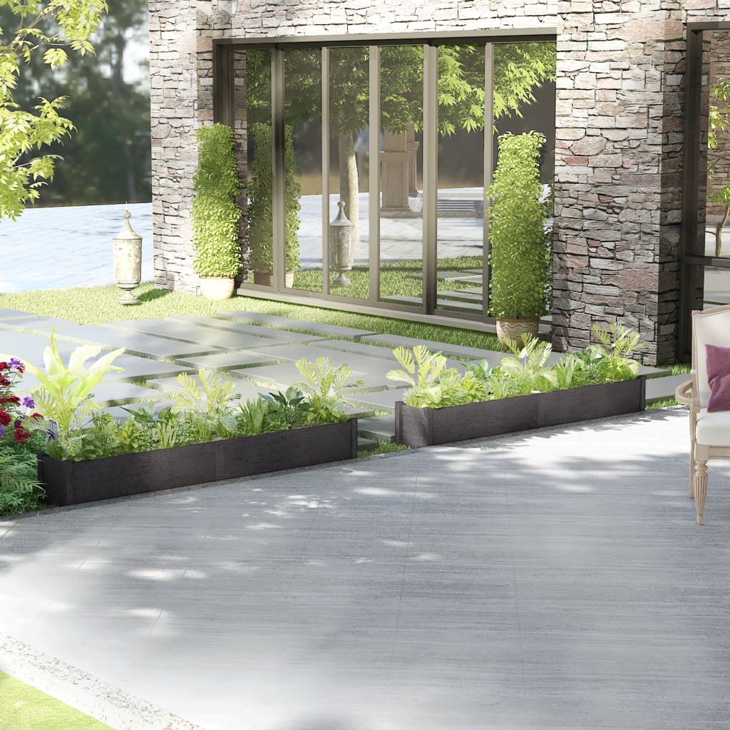 vidaXL Plantenbakken 2 st 200x31x31 cm massief grenenhout grijs