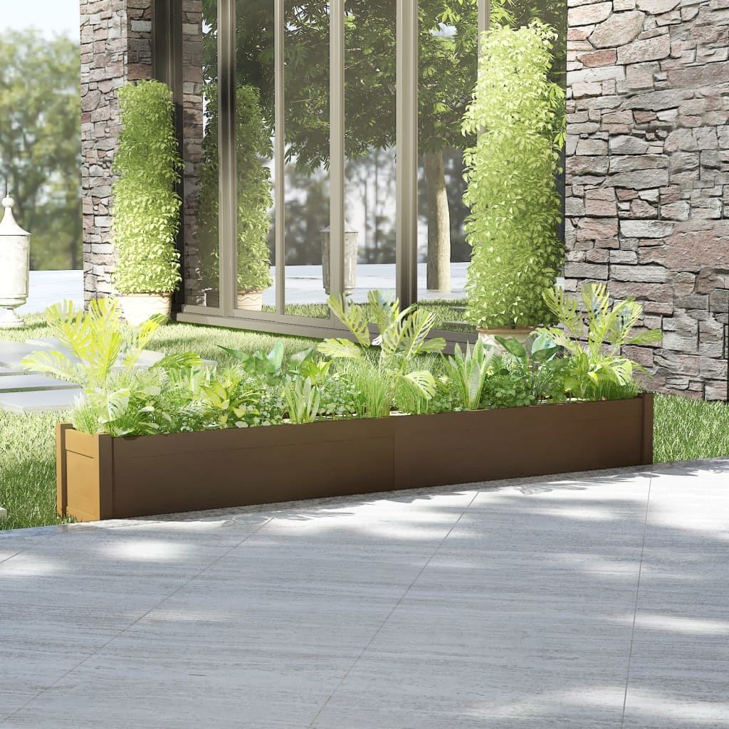 vidaXL Plantenbakken 2 st 200x31x31 cm massief grenenhout grijs