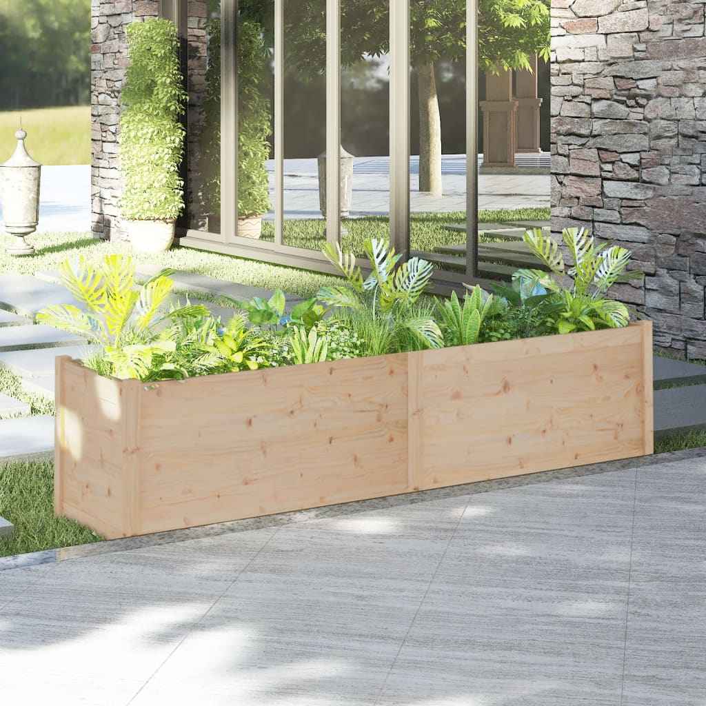 vidaXL Plantenbak 200x50x50 cm massief grenenhout grijs