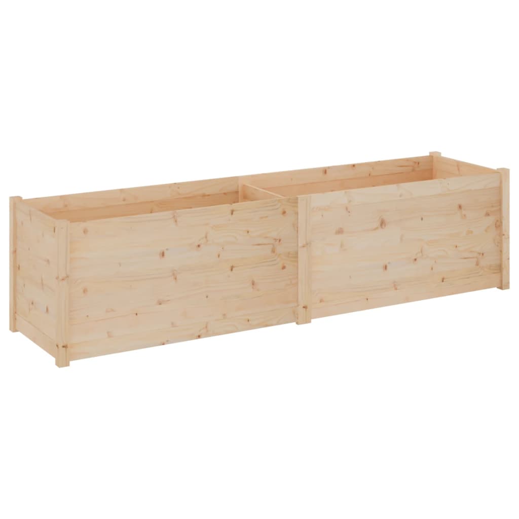 vidaXL Plantenbak 200x50x50 cm massief grenenhout grijs
