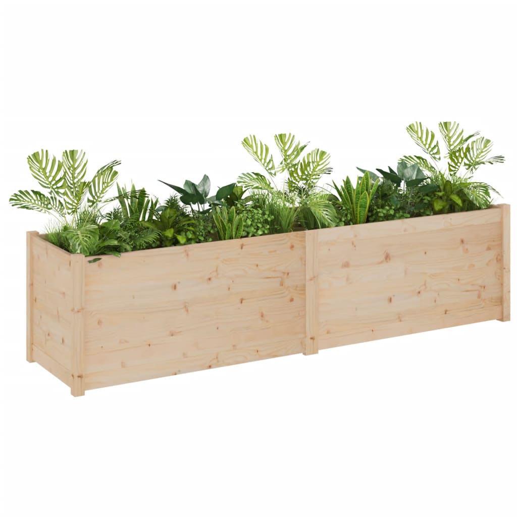 vidaXL Plantenbak 200x50x50 cm massief grenenhout grijs
