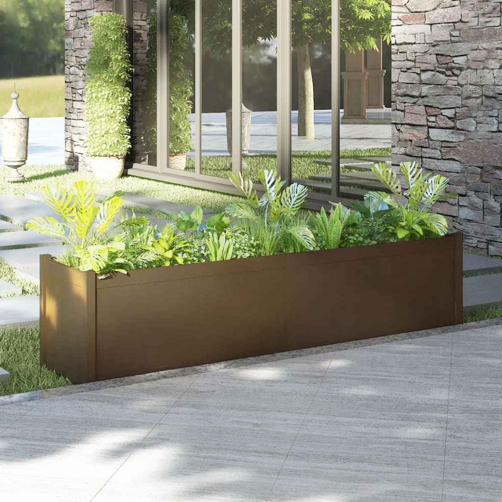 vidaXL Plantenbak 200x50x50 cm massief grenenhout grijs