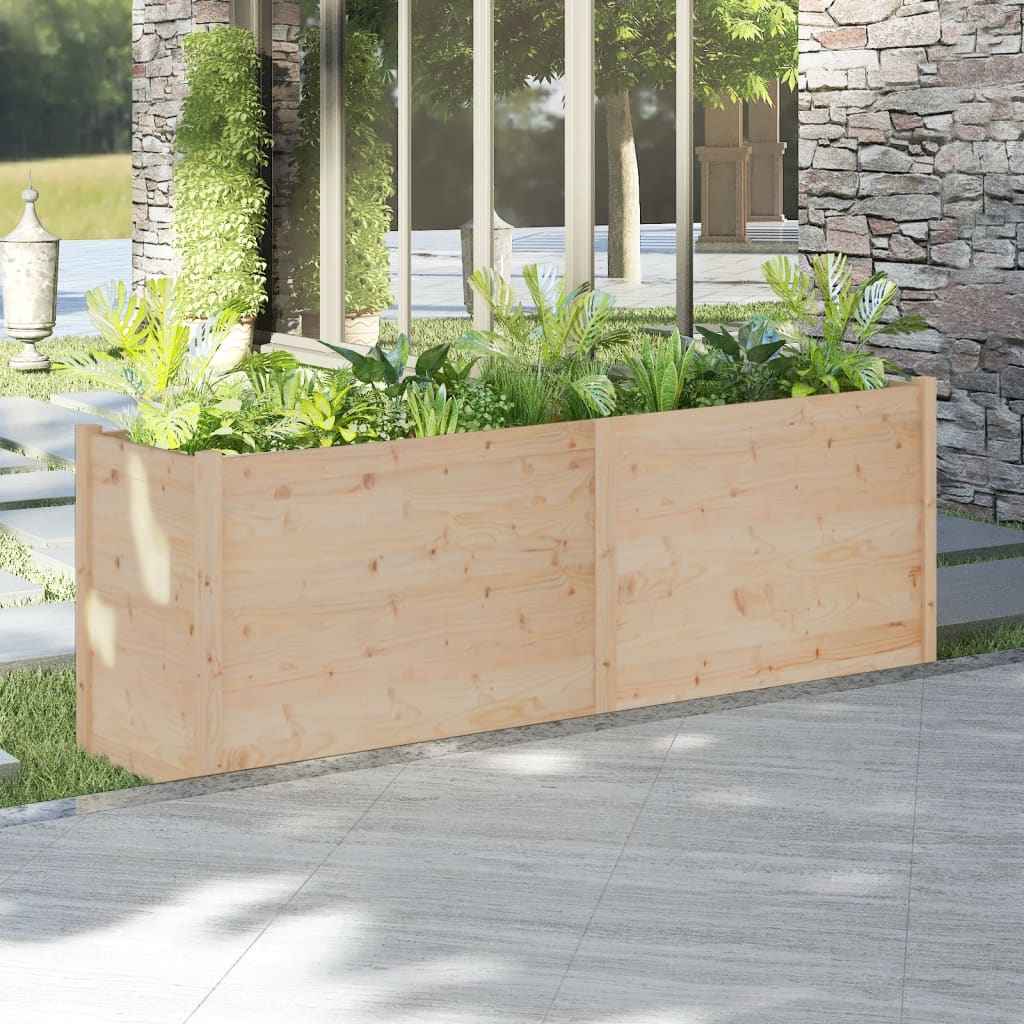 vidaXL Plantenbak 200x50x70 cm massief grenenhout wit