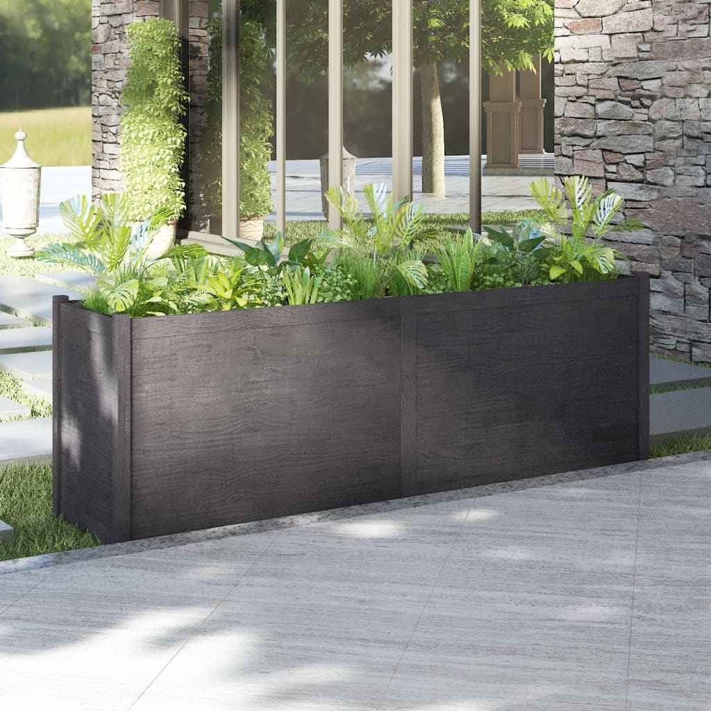 vidaXL Plantenbak 200x50x70 cm massief grenenhout wit
