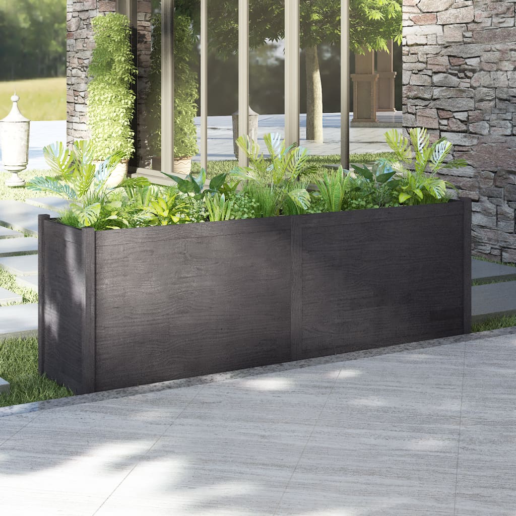 vidaXL Plantenbak 200x50x70 cm massief grenenhout wit