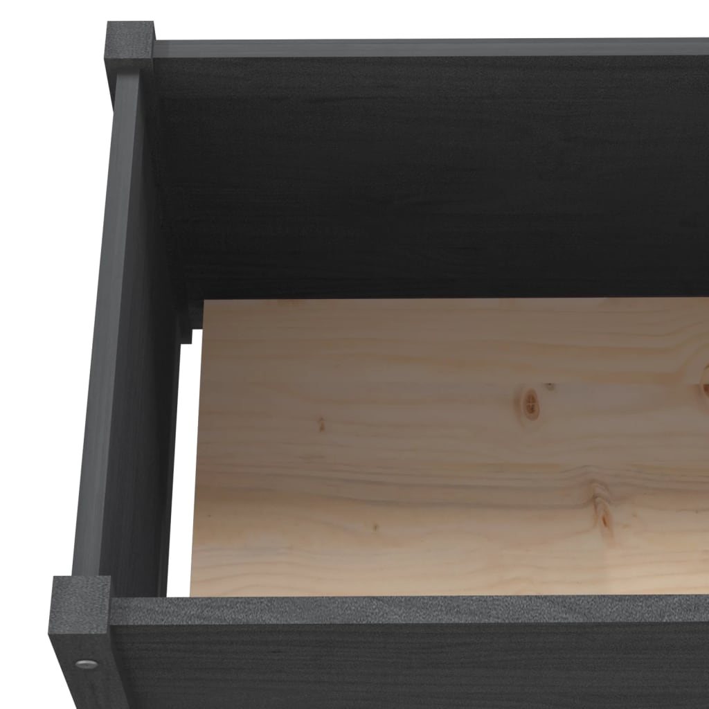 vidaXL Plantenbak 200x50x70 cm massief grenenhout wit