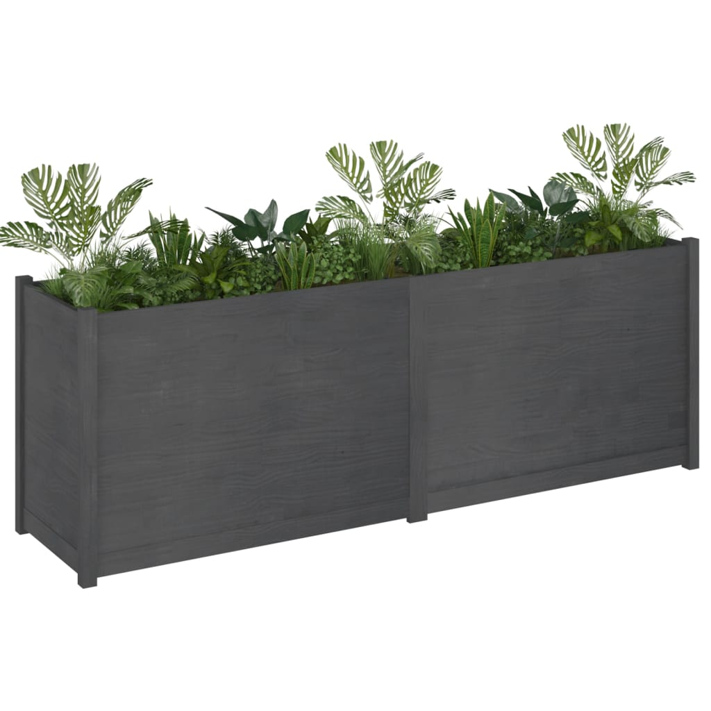 vidaXL Plantenbak 200x50x70 cm massief grenenhout wit