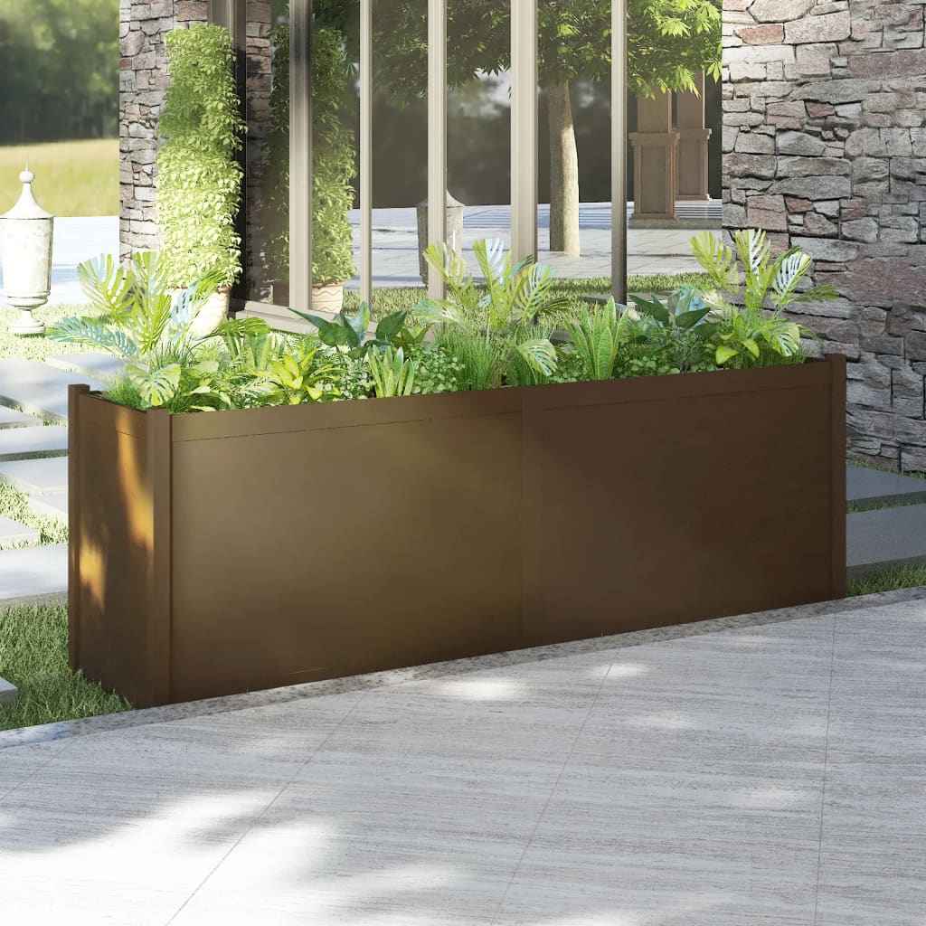 vidaXL Plantenbak 200x50x70 cm massief grenenhout wit