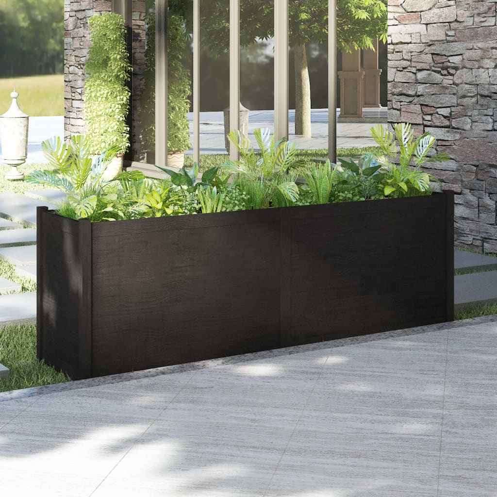 vidaXL Plantenbak 200x50x70 cm massief grenenhout wit