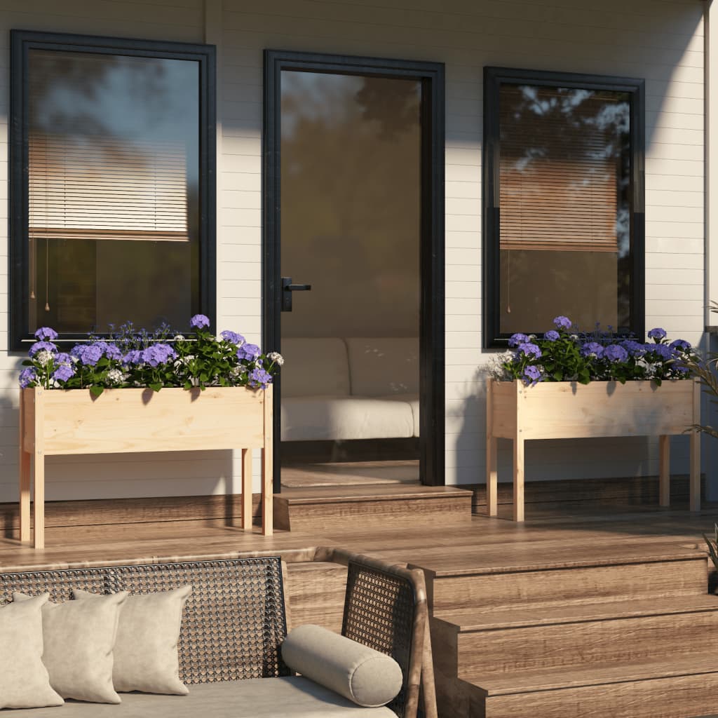 vidaXL Plantenbak 110x31x70 cm massief grenenhout