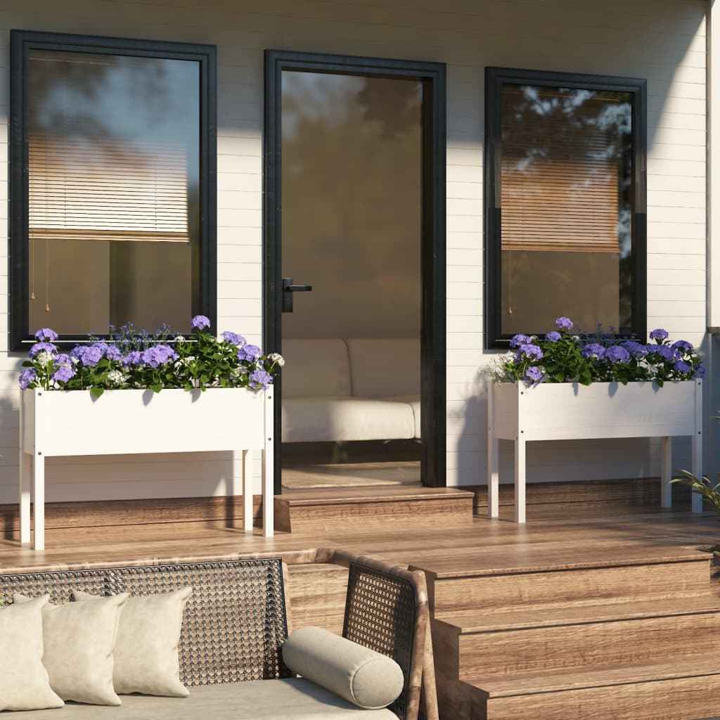 vidaXL Plantenbak 110x31x70 cm massief grenenhout