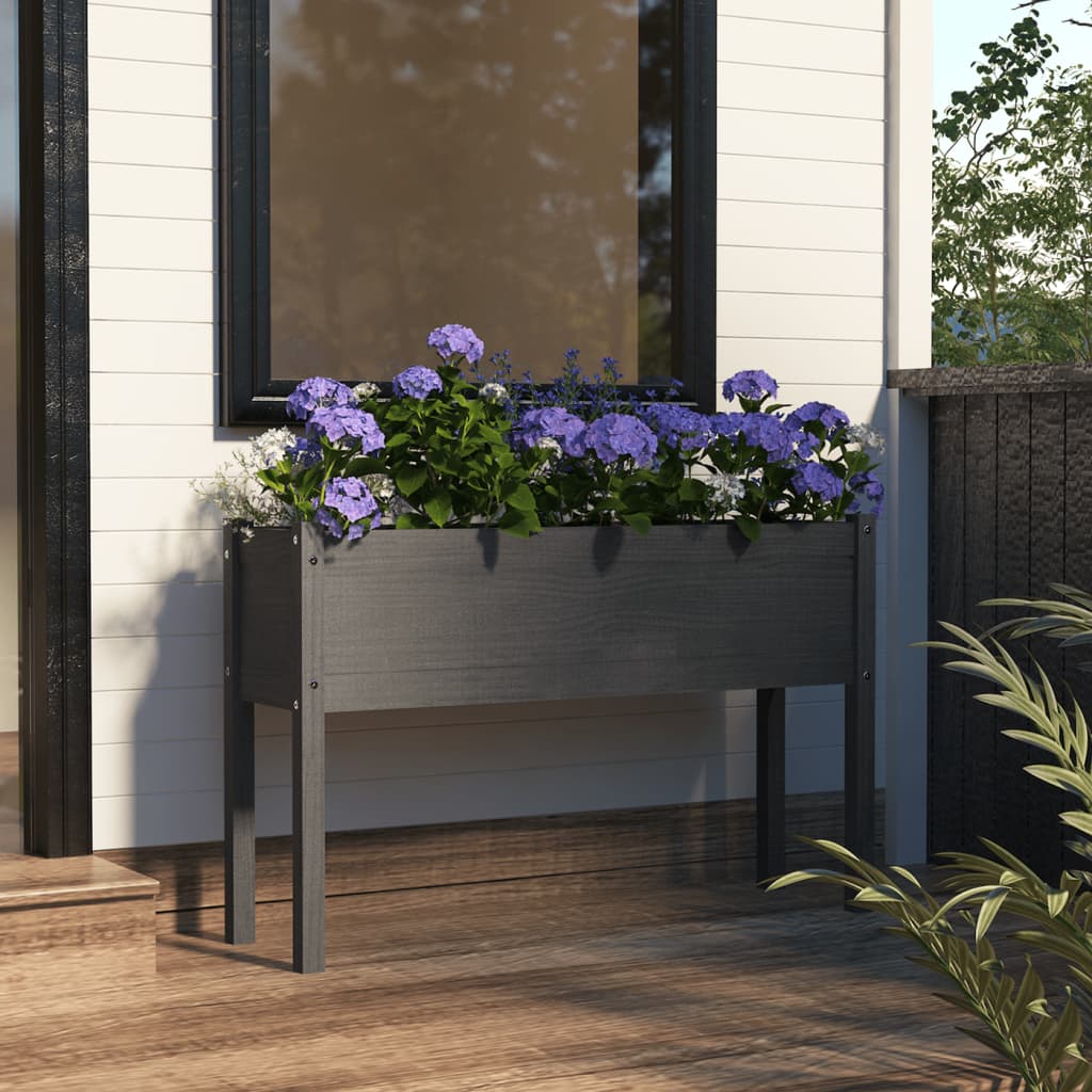 vidaXL Plantenbak 110x31x70 cm massief grenenhout