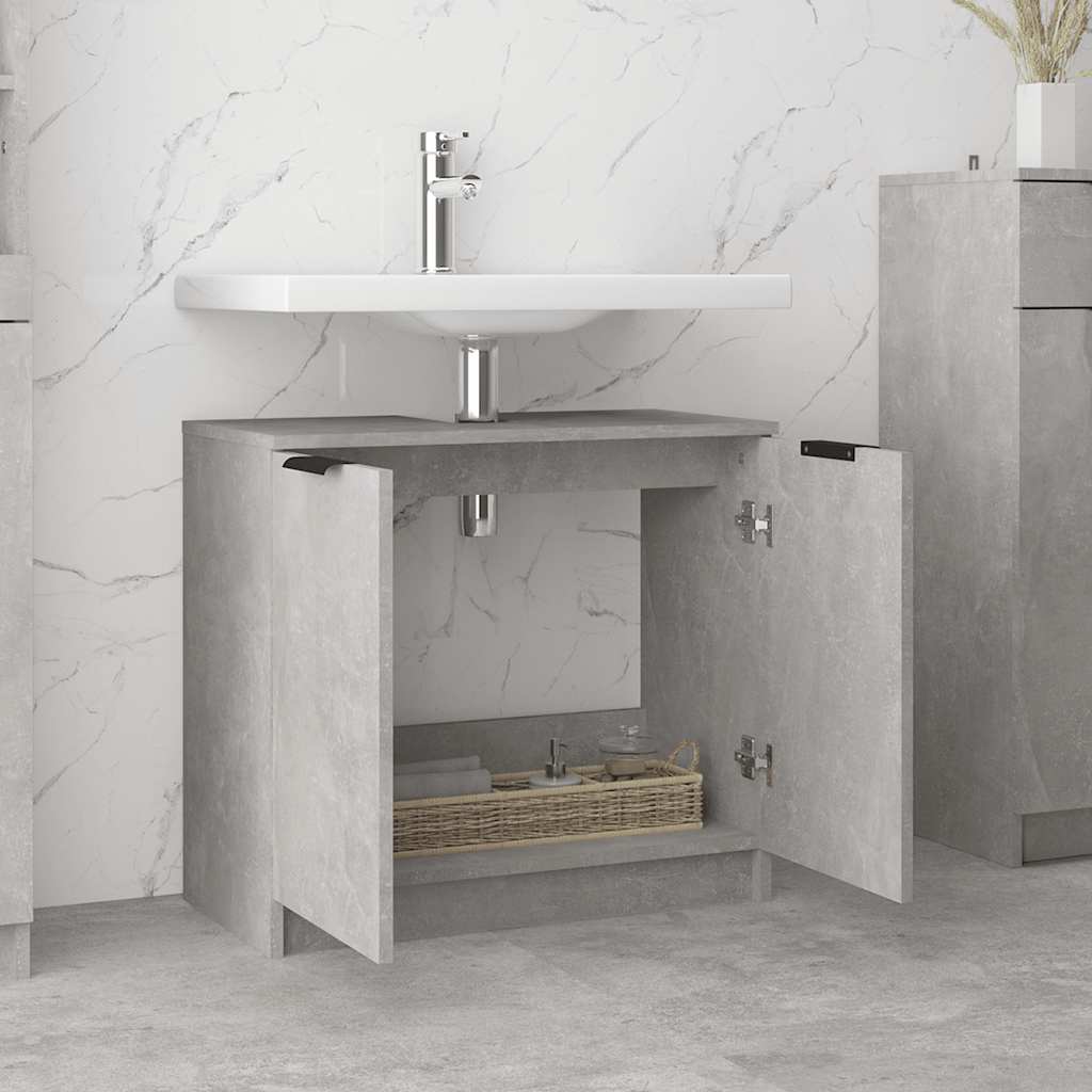 vidaXL Badkamerkast 64,5x33,5x59 cm bewerkt hout betongrijs