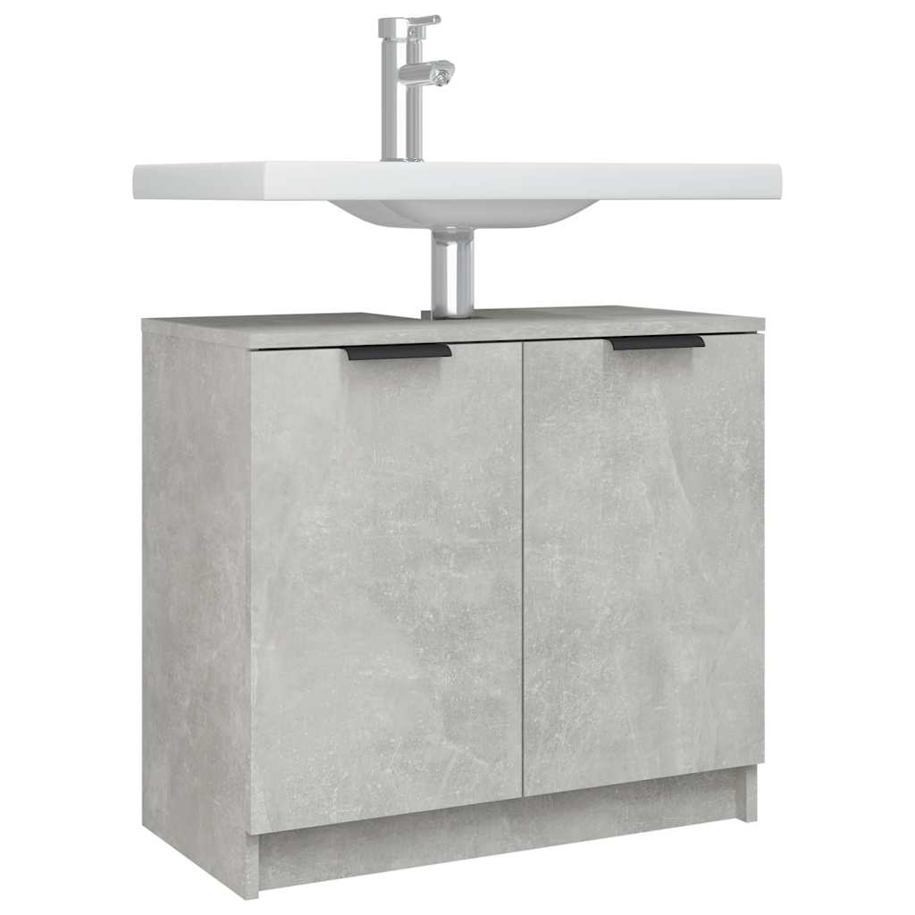 vidaXL Badkamerkast 64,5x33,5x59 cm bewerkt hout betongrijs