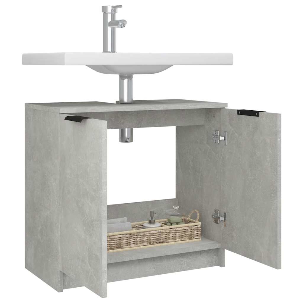 vidaXL Badkamerkast 64,5x33,5x59 cm bewerkt hout betongrijs