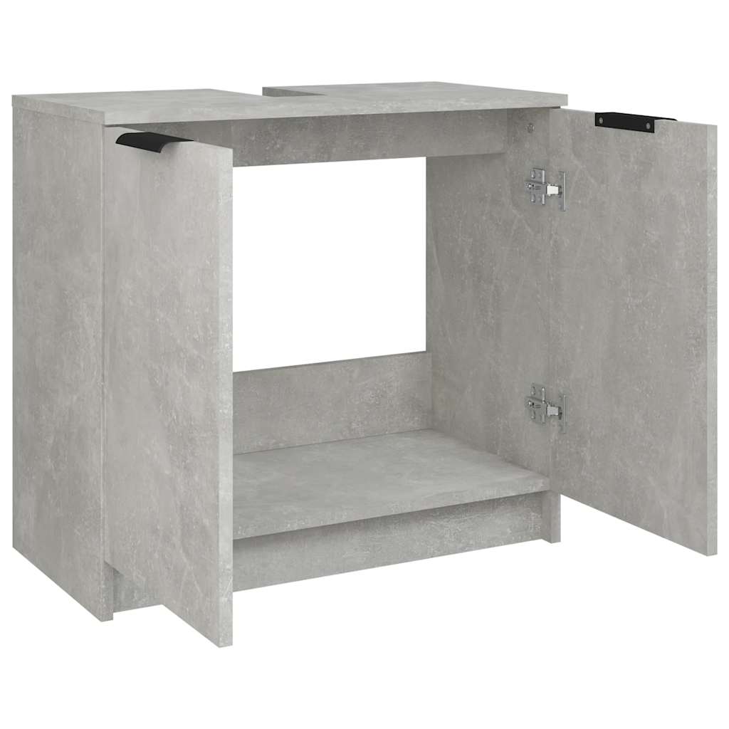 vidaXL Badkamerkast 64,5x33,5x59 cm bewerkt hout betongrijs