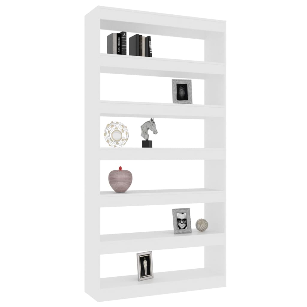 vidaXL Boekenkast/kamerscherm 100x30x198 cm bewerkt hout wit