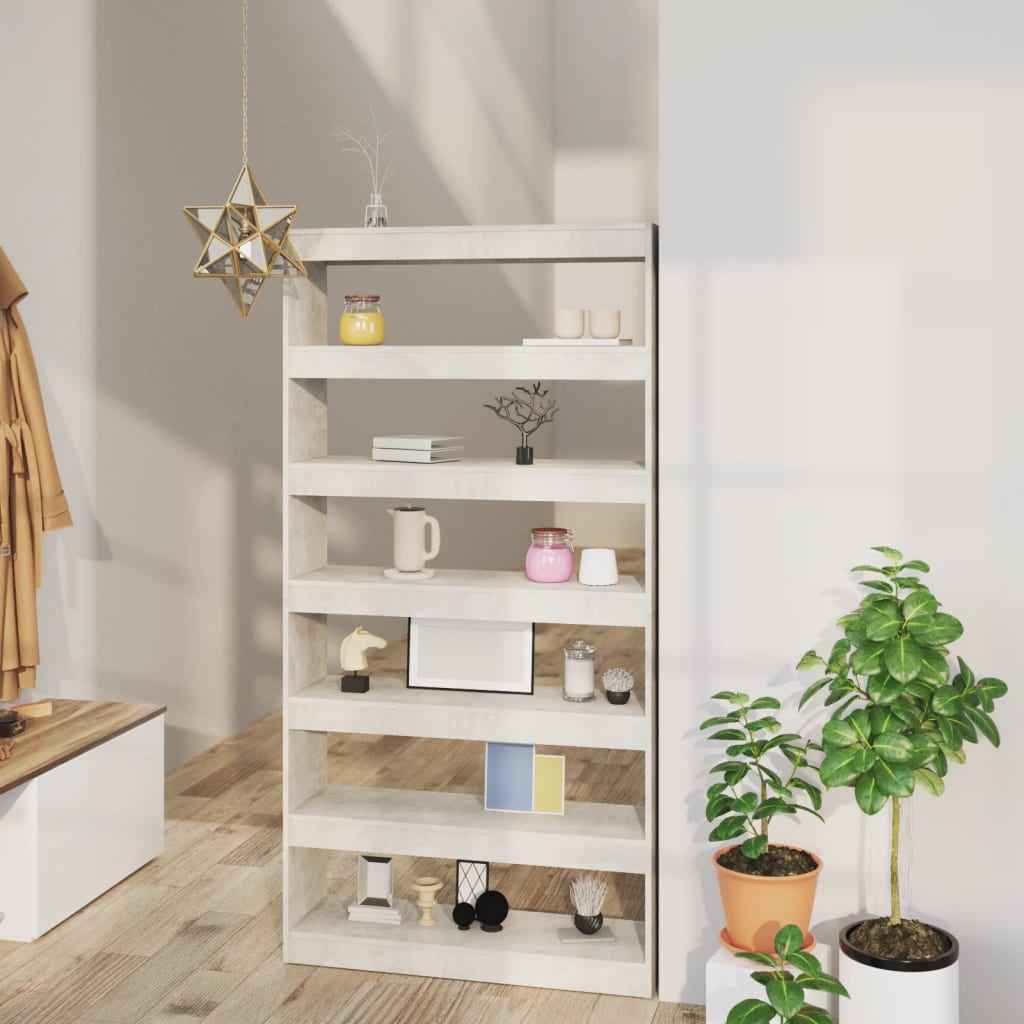 vidaXL Boekenkast/kamerscherm 100x30x198 cm bewerkt hout wit