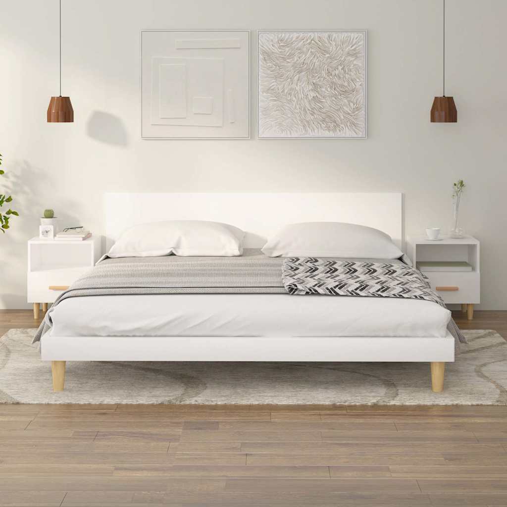 vidaXL Nachtkastjes 2 st 40x35x47 cm hoogglans wit