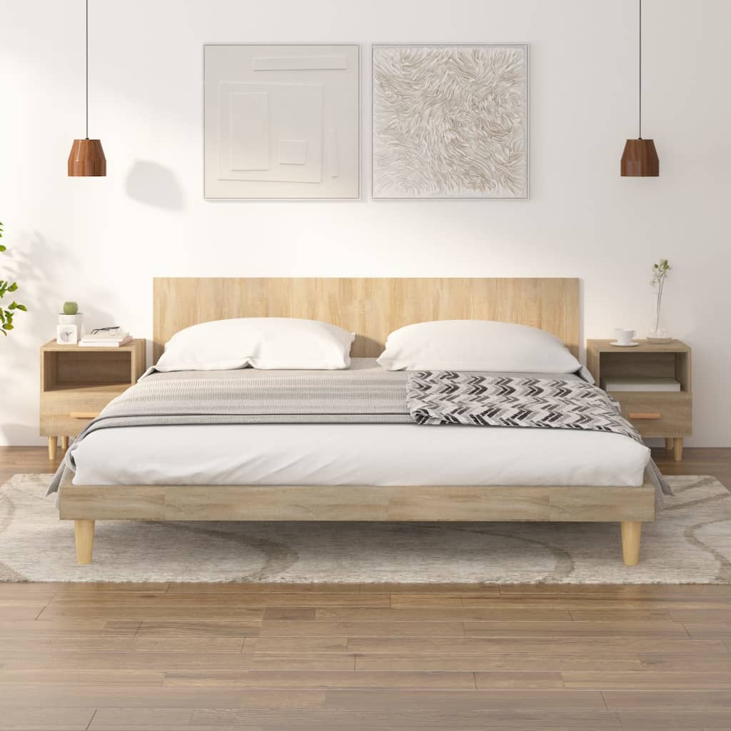 vidaXL Nachtkastjes 2 st 40x35x47 cm hoogglans wit