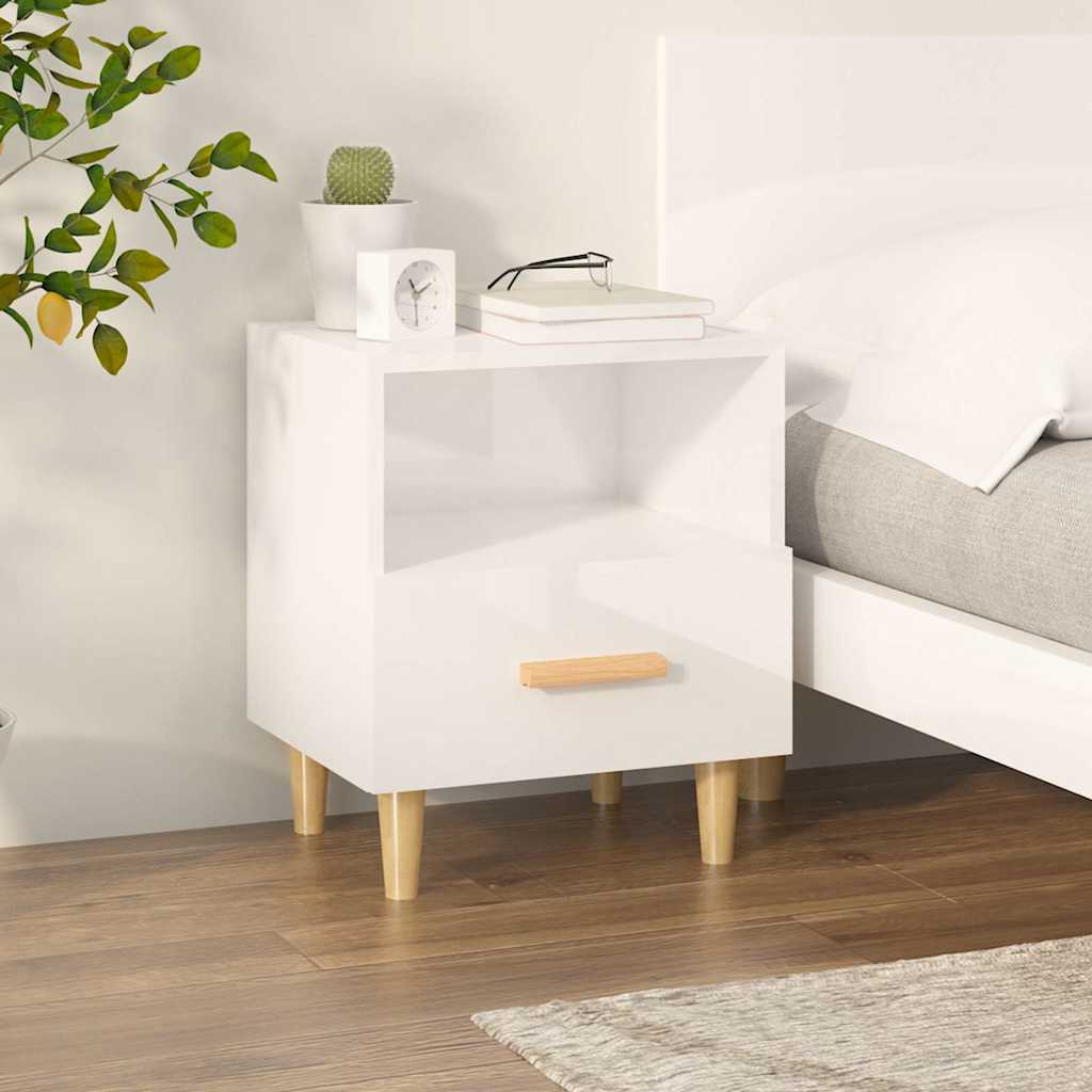 vidaXL Nachtkastjes 2 st 40x35x47 cm hoogglans wit