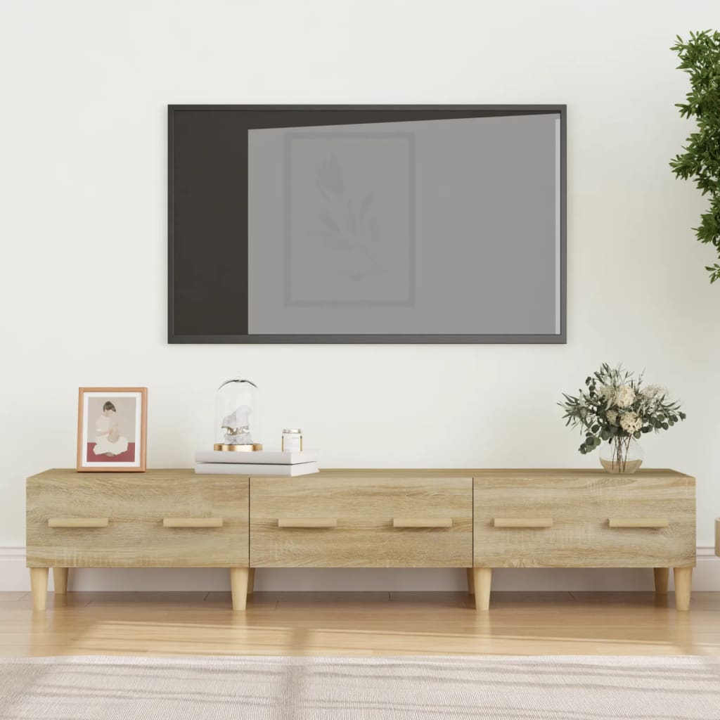 vidaXL Tv-meubel 150x34,5x30 cm bewerkt hout bruin eikenkleur - Aashly