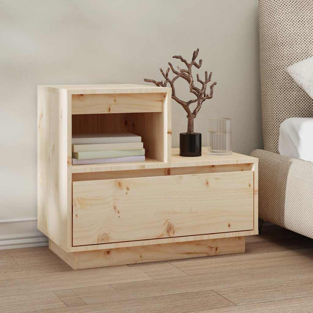 vidaXL Nachtkastjes 2 st 60x34x51 cm massief grenenhout wit
