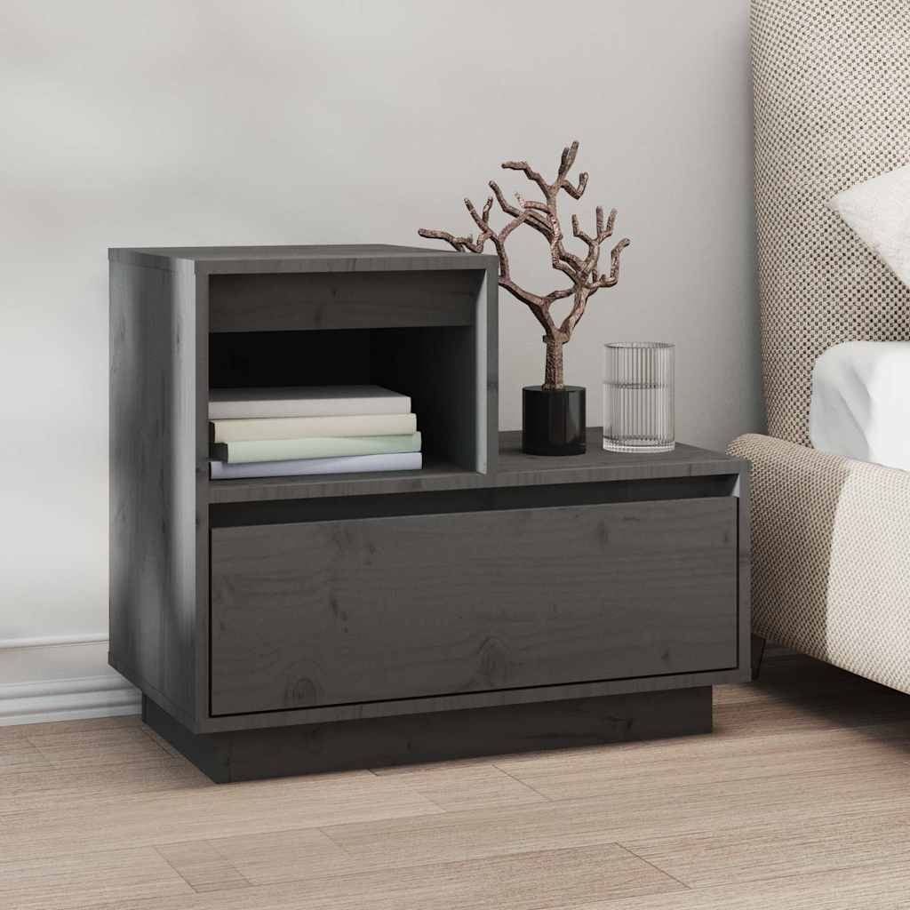 vidaXL Nachtkastjes 2 st 60x34x51 cm massief grenenhout wit