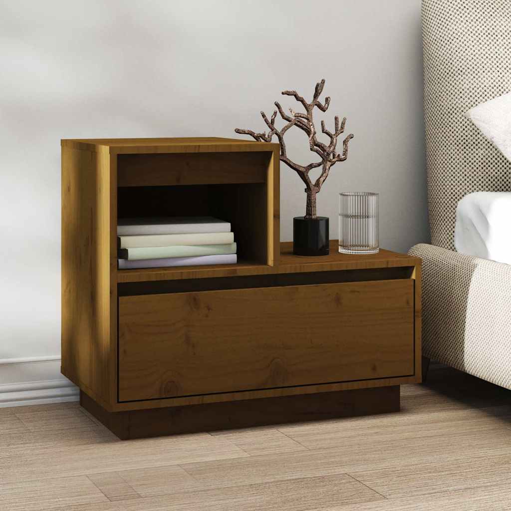 vidaXL Nachtkastjes 2 st 60x34x51 cm massief grenenhout wit