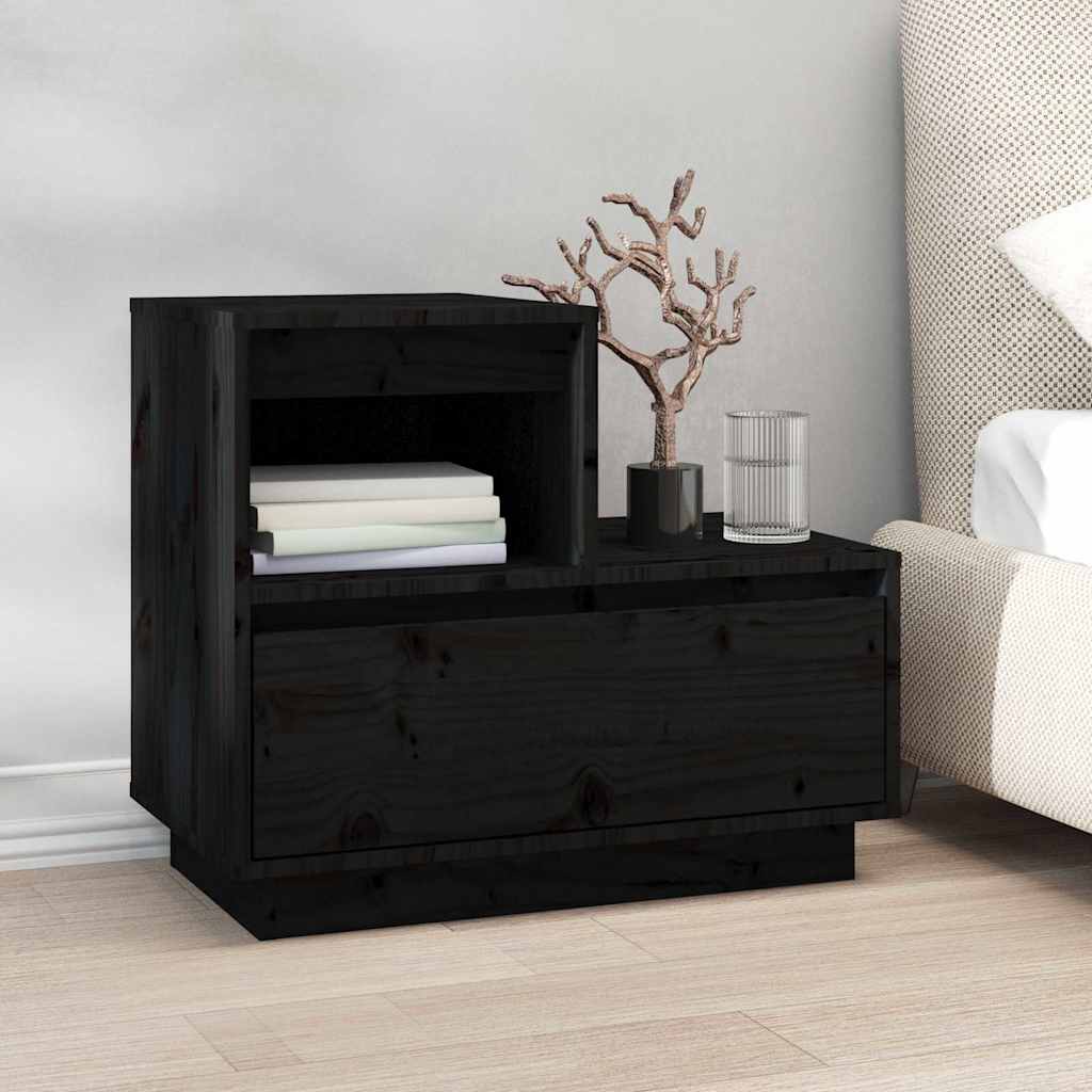 vidaXL Nachtkastjes 2 st 60x34x51 cm massief grenenhout wit