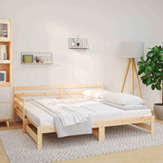 vidaXL Slaapbank uitschuifbaar massief grenenhout 2x(90x190) cm