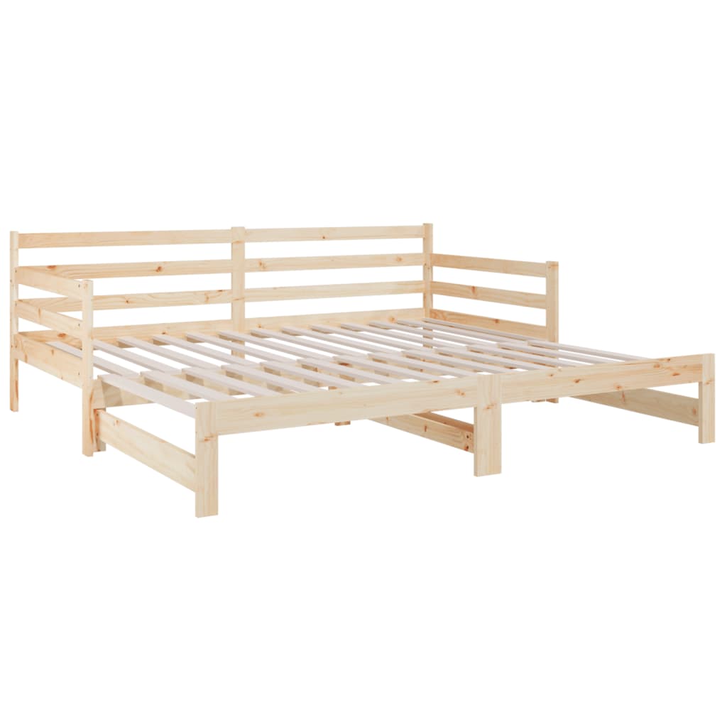vidaXL Slaapbank uitschuifbaar massief grenenhout 2x(90x190) cm